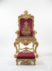 Antique Majestic Baroque Emperor   s Throne  gold Leaf Carved Wood King Armchair