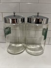 2 Apothecary Glass Jar 1940s Medical Bandages Tongue Kalon  Profex Usa Stainless