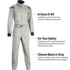 Finish Line Single-layer Sfi-1 One-piece Racing Suit  Grey Xl