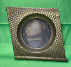 Antique Hammered Brass Art Deco Standing Interior D  cor Forest Road Scene