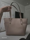 Michael Kors Pink Zip Top Tote W  Gold Hardware  Charm  Pockets  Lined