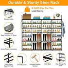 8 Tier Metal Shoe Rack Organizer Storage Shelf Saving Space Standing 56 Pairs