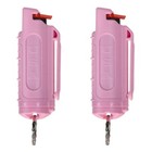 2 Police Magnum 1 2oz Pepper Spray Pink Molded Keychain Defense Security