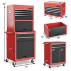 6-drawer Toolbox Rolling Tool Chest High Capacity Storage Cabinet Combo W  Riser