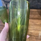 Vintage Wheat Pattern Plastic Tumblers - Set Of 4  Green  Mid-century Retro Cups