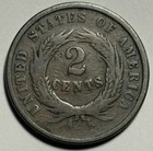 1864 Two Cent Piece     Circulated Original Surfaces      Exact Coin