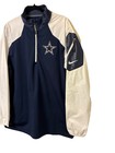 Dallas Cowboys Pullover Men   s Blue White Nfl Football Nike Dri Fit Quarter Zip L