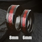 8mm Black Tungsten Carbide Men s Ring Red Celtic Dragon Wedding Band