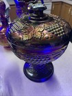 Antique Northwood Grape And Cable    Lidded Compote Amethyst Carnival Glass 9   