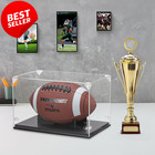 Football Display Case  Thickened Uv Protection Clear Acrylic Lid Football Holder