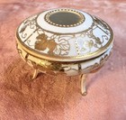 Nippon Hair Receiver Hand Painted Gold Gilded 3 Footed Antique
