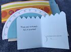 Vintage Hallmark  Happy Birthday Greeting Card Fold-out Cake With Candles - New