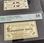 Unrra Dp Scheinfeld Banknotes Lithuanian Camp 1946 Rare Banknotes Graded By Pmg