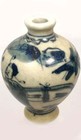 Antique 19thc China Blue   White  ming Style  Porcelain Snuff Bottle Park Motif