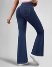 Stretchy Flare Jeans For Women High Waisted Pull On Bell Bottom Jeans Trendy    