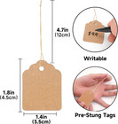 500pcs Blank Tags With String  Brown Price Tags  1 8x1 4inch Kraft Paper Hanging