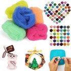 Natural Wool Fiber Roving Felting Needle Felting Wool For Diy Doll Multicolor