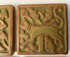 Set 4 Motawi Tileworks Medieval Stag  Rabbit  Dog  Cat 3  X 3  Mustard Yellow