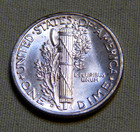 1944 D United States Silver Mercury Dime - Full Split Bands   Unc - Lot 803