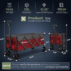 34   Extra Long Folding Portable Wagon  120l 360lbs Red   Grey