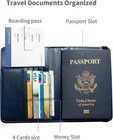Passport Holder Cover And Card Case Slot Combo Rfid Blocking Leather Travel Pass