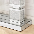 Mirrored Console Table With Crushed Diamond Inlay silver Mirrored Entryway Table