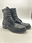Vtg Vintage Military Combat Boots Armor Tred Ww2 Black Leather Boots Size 12  