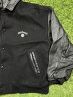 Vintage 90 s Jack Daniels Old No 7 Varsity Jacket Men s Xl Black Leather Wool