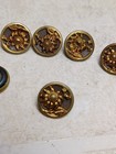 Lot Of 6 Vintage Buttons 1 2  Metal With Flower Gold Tone