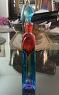 Bicchielli Art Glass Decanter Bottle In Stained Glass Design  Italian - 8 3 4   