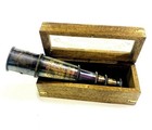 Antique Brass Spyglass Telescope W  Wooden Box Nautical Maritime London 1917