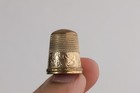Vintage Marked Simons Bros Flower Design Gold Filled Thimble Size 10