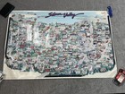 Vintage 1985 Silicon Valley Poster Birds Eye View Map Tech Start Up Companies Ca