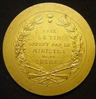 French Republic 50mm Gilt Silver Shooting Medal Presented By The Minister Of War