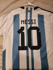 Authentic Argentina Jersey Mens Large Messi 10  Home 2022 World Cup Adidas Shirt
