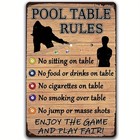 Vintage-style Billiard Table Rules Tin Metal Signs Home D  cor Classic Wall 