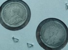 Two 1912 Canada 5 Cent  925 Sterling Silver Coins