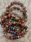 5pcs Rare Tibetan Natural Agate Dzi          Beads W 4lines Agate Dzi Bead Bracelets