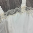Vintage White Satin Camisole Lace Trim Union Made - Size 36  est  Size Small 