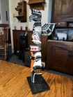 Vintage Winged Totem Pole Hand Painted Carved Wood Native American Folk Art 12   