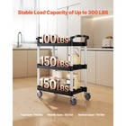 Heavy Duty Utility Cart 300 Lbs Capacity 3-tier Service Cart With Wheels