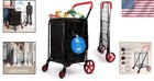 Portable Folding Grocery Cart Red - Waterproof Liner  360   Swivel Wheels  70lb