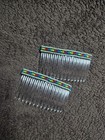 Native American Hand Beaded Hair Comb Set By Jean