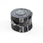 18-pc It s All Black Jelly Roll 2 5  Pre-cut 100  Cotton Fabric Quilting Strips