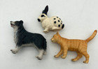 3 Schleich Figures Collie Tabby Spotted Rabbit Dollhouse Cake Toppers Shadowbox
