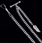 Stainless Steel Pocket Watch Chains With Unique Leaf Fob