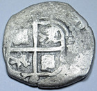 1654 Shipwreck Spanish Bolivia 1 Reales Dated Cross Pirate Treasure Cob Coin