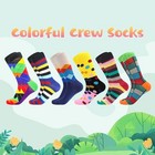  Mens Dress Socks Fun Funny Colorful Crazy Crew Dress 8-12 12pairs-pattern4