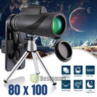 Day night Vision 80x100 Zoom Hd Monocular Starscope Telescope Bak4 W tripod clip