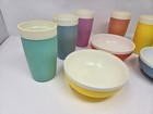 Mixed Lot set Of 9 Vintage Bolero Therm-o-ware  6 Plastic Cups Tumblers  3 Bowls